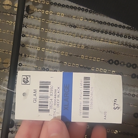 NWT- INC Deep Black Glam Shirt - Picture 3 of 3